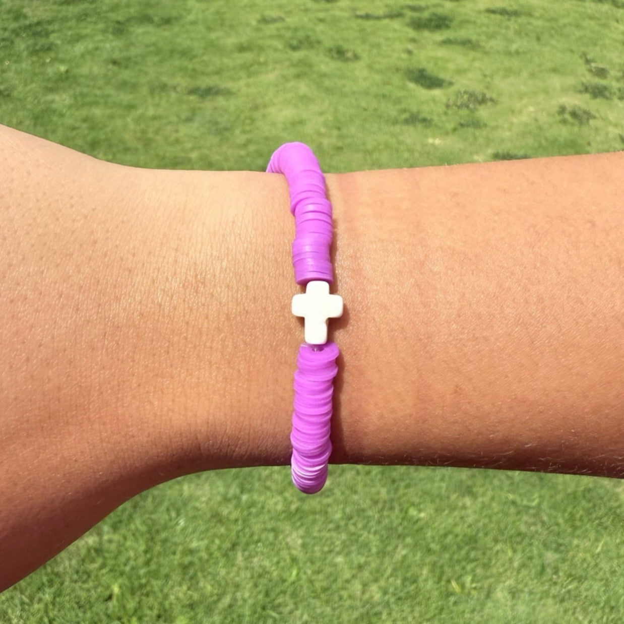 Purple Cross Bracelet
