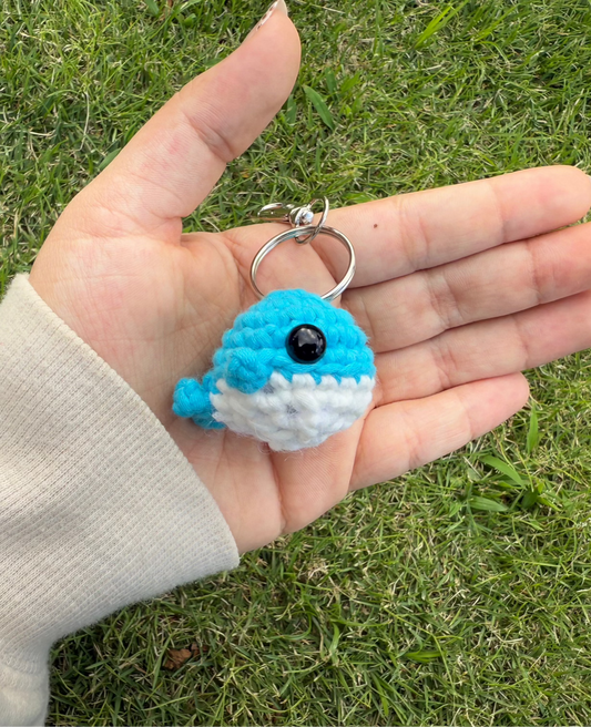 Mini Crochet Whale Keychain