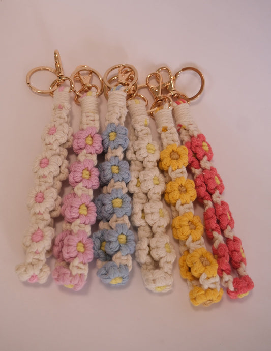 Flower Macrame Keychain
