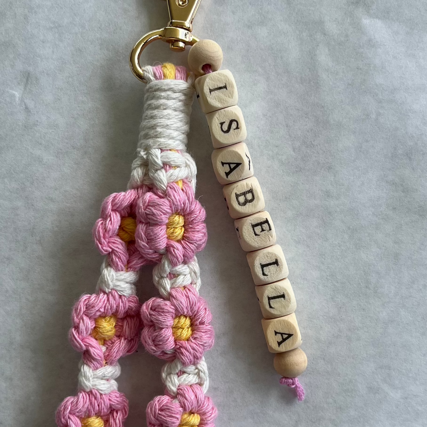 Flower Macrame Keychain