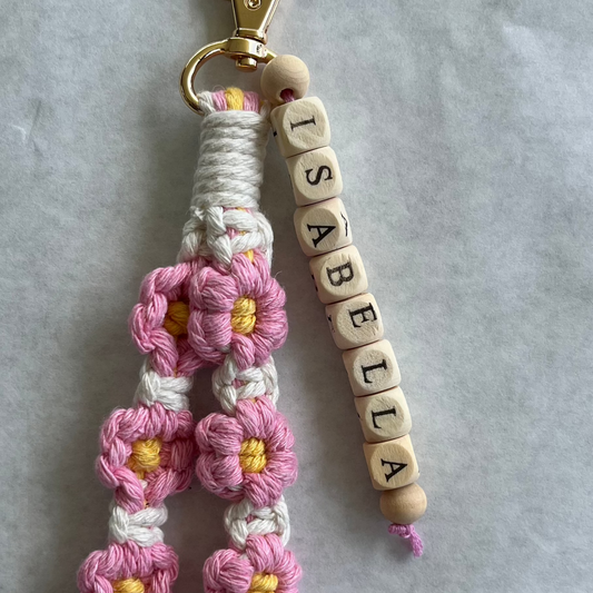 Flower Macrame Keychain