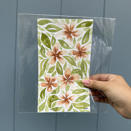 Burnt Red Floral Painting