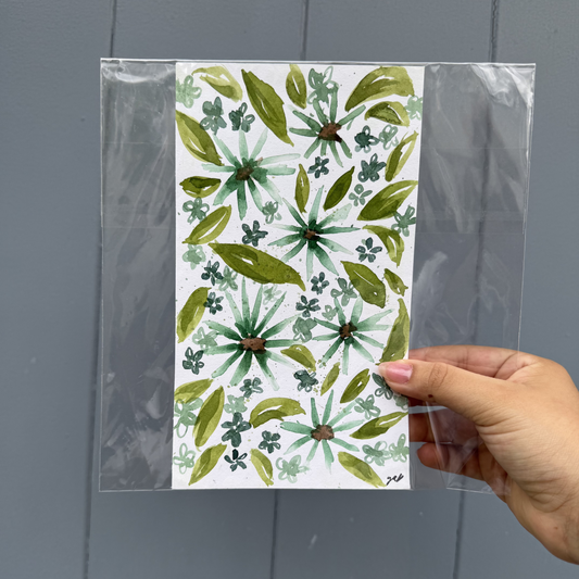 Emerald Flower Painting