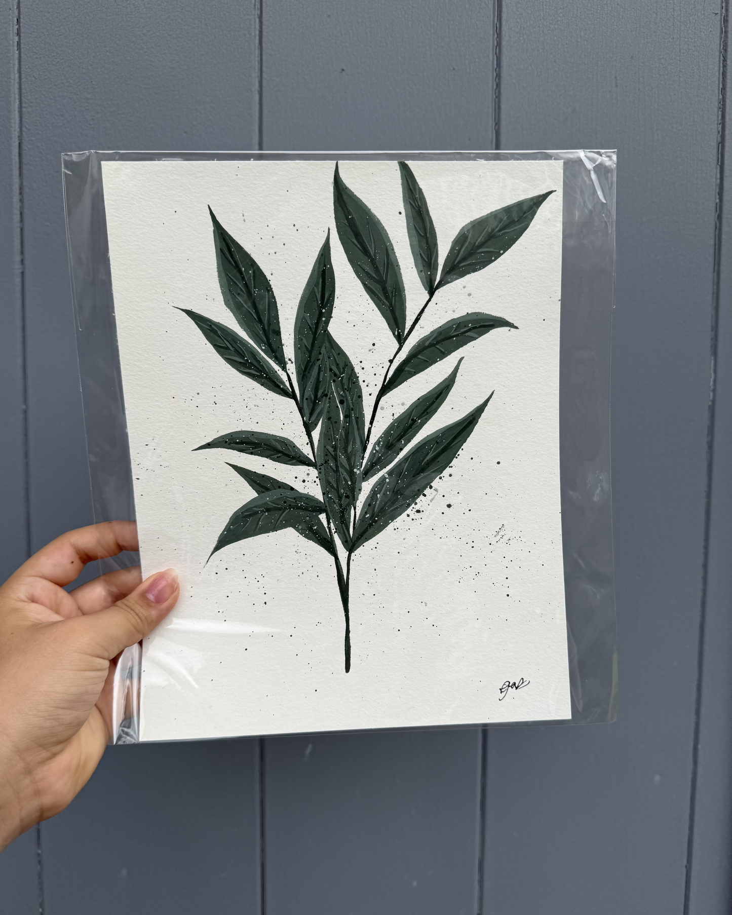 Weeping Willow leaves painting
