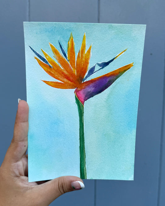 birds of paradise painting