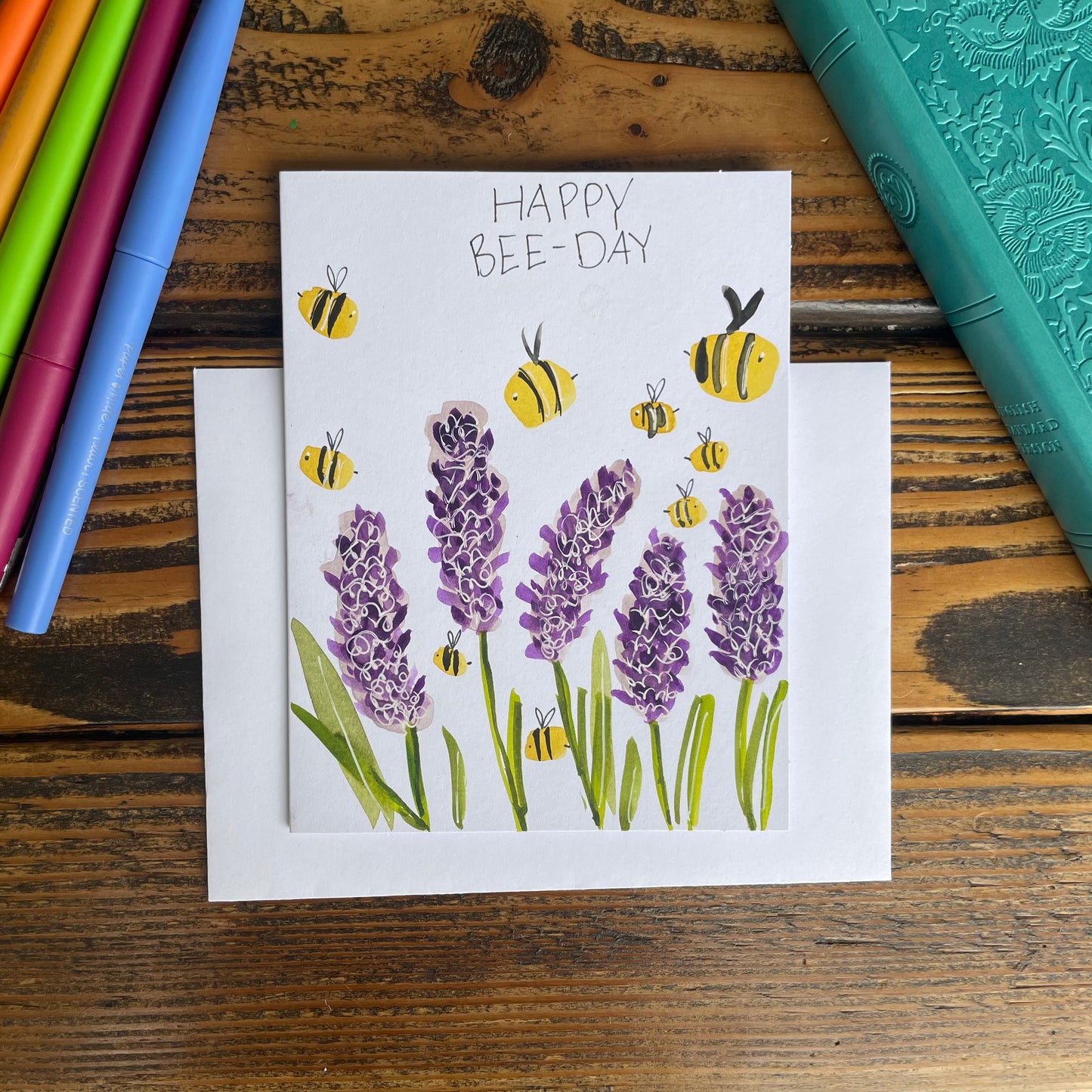 HAPPY BEE-DAY greeting card