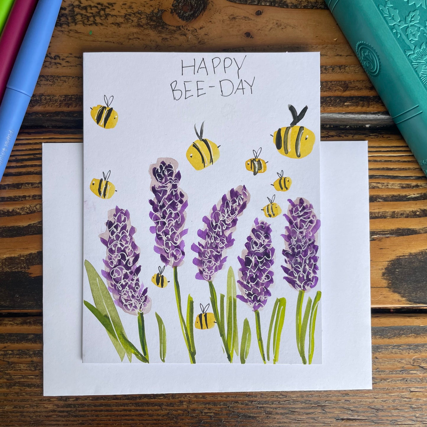 HAPPY BEE-DAY greeting card