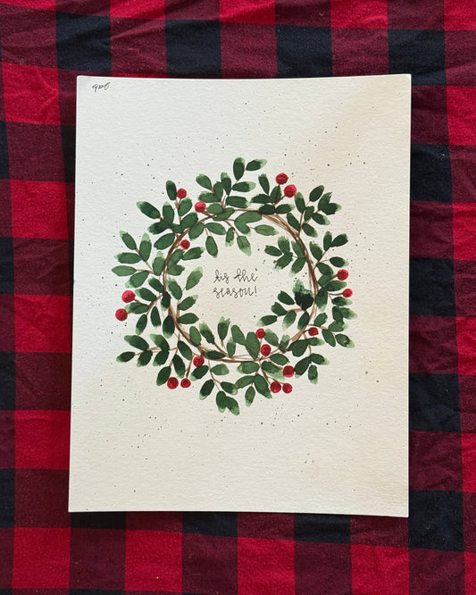 "Tis the Season" Wreath Painting