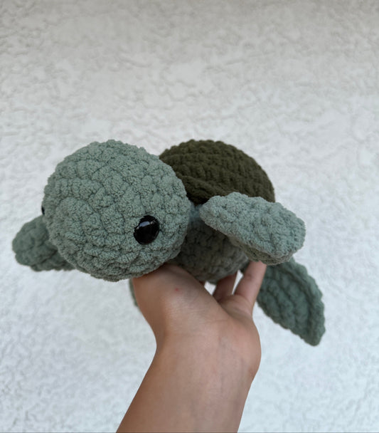 Green Crochet Turtle Plushie