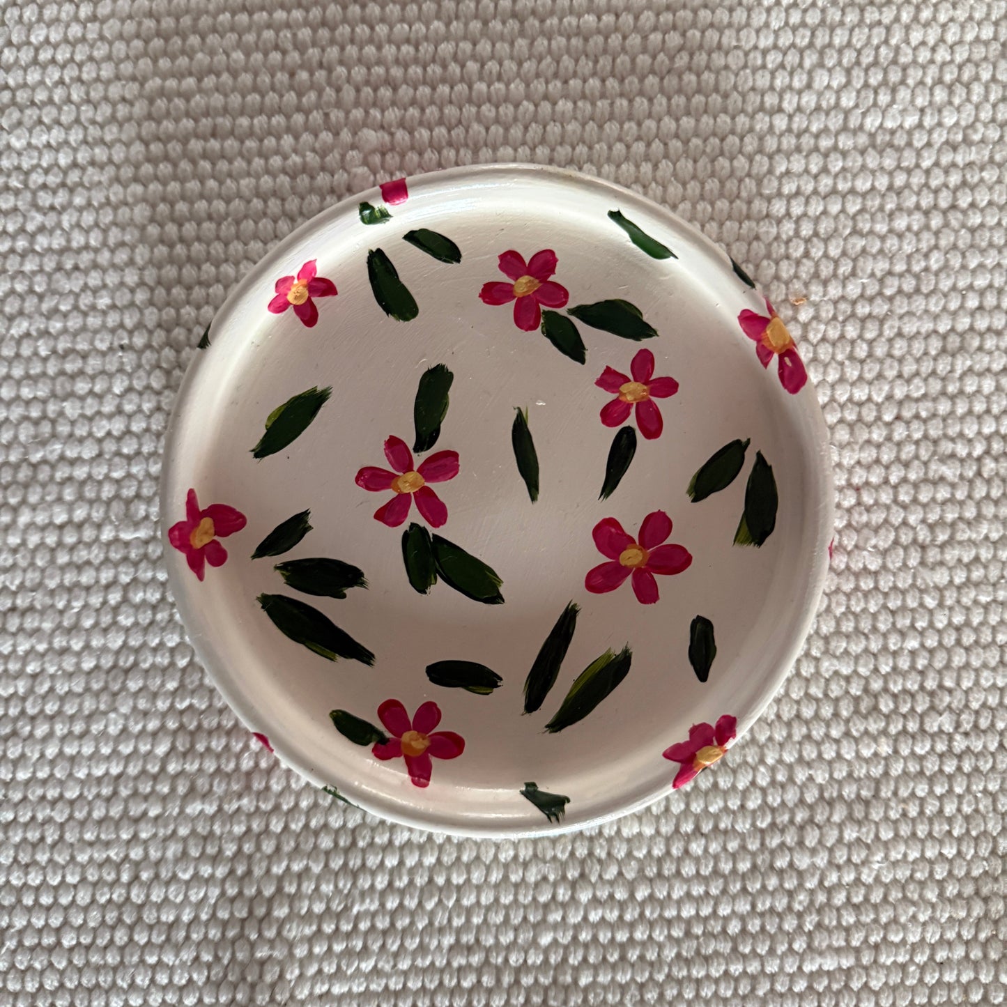 Pink Floral Jewelry Dish