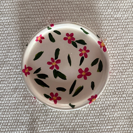 Pink Floral Jewelry Dish