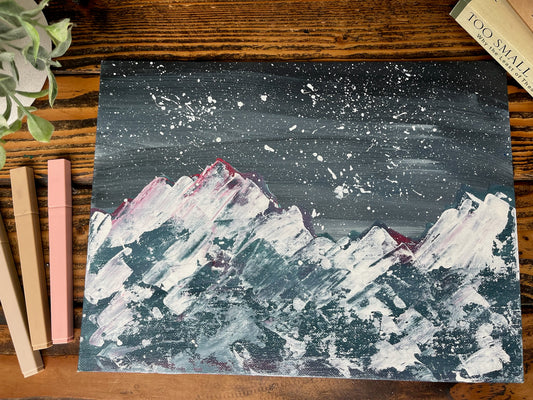 Snowy Mountain Painting