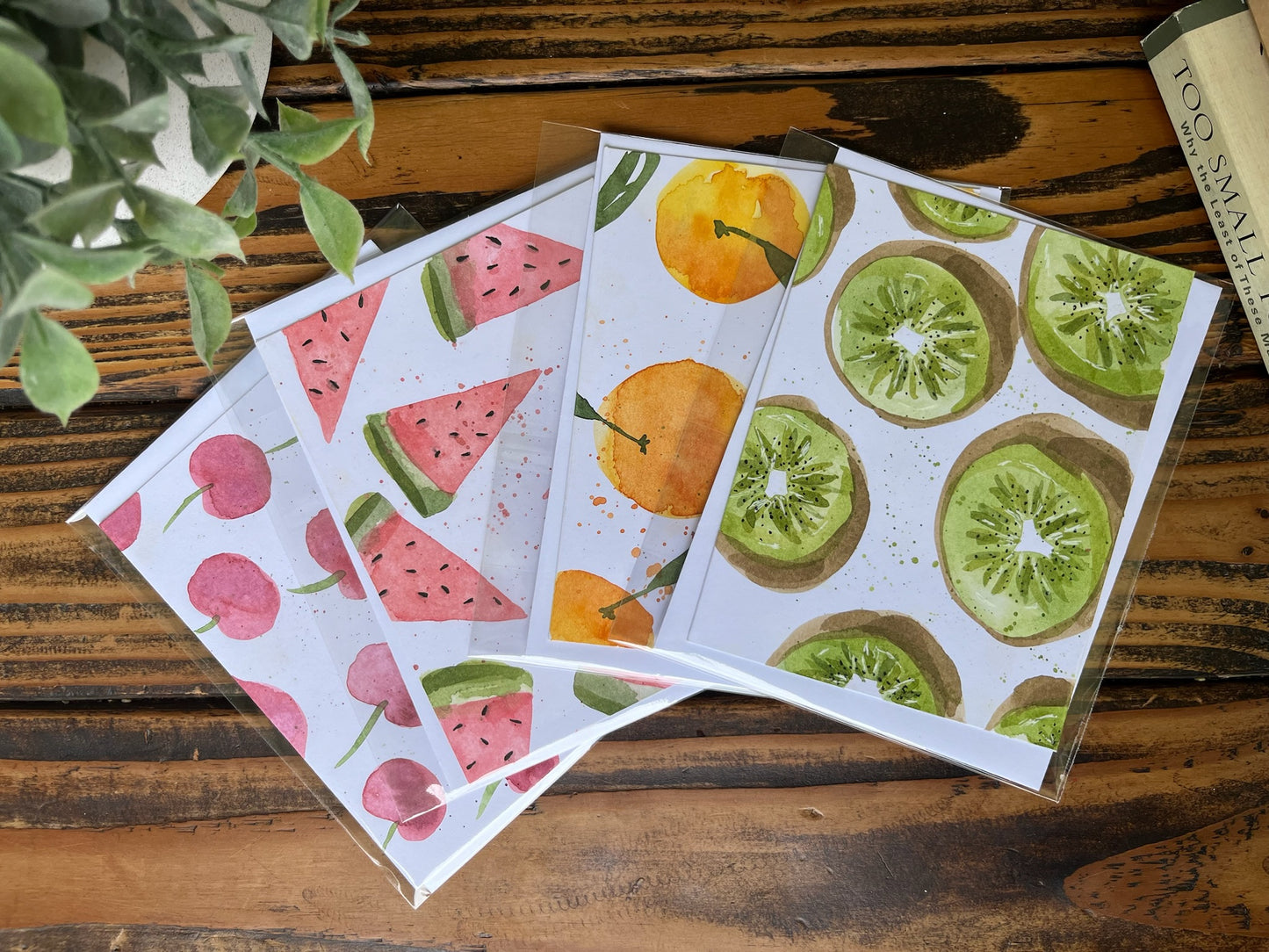 Summer Fruit Pattern greeting cards