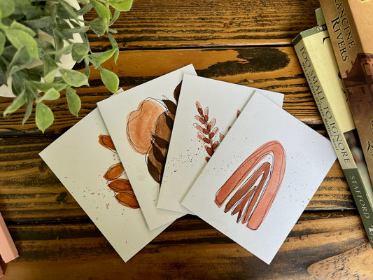 Rustic Boho cards set of 4