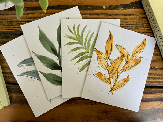 Leaf cards set of 4