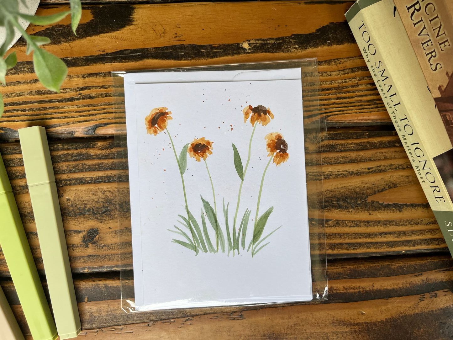 Sunset Flower cards set of 2