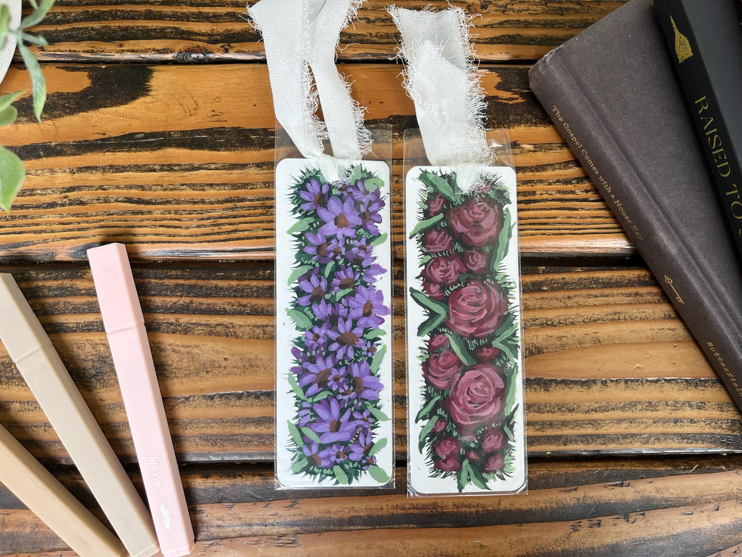 Floral bookmarks set of 2