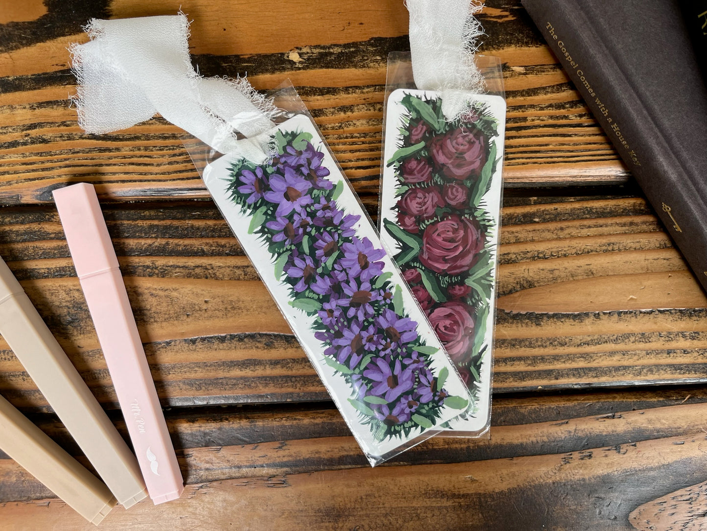 Floral bookmarks set of 2