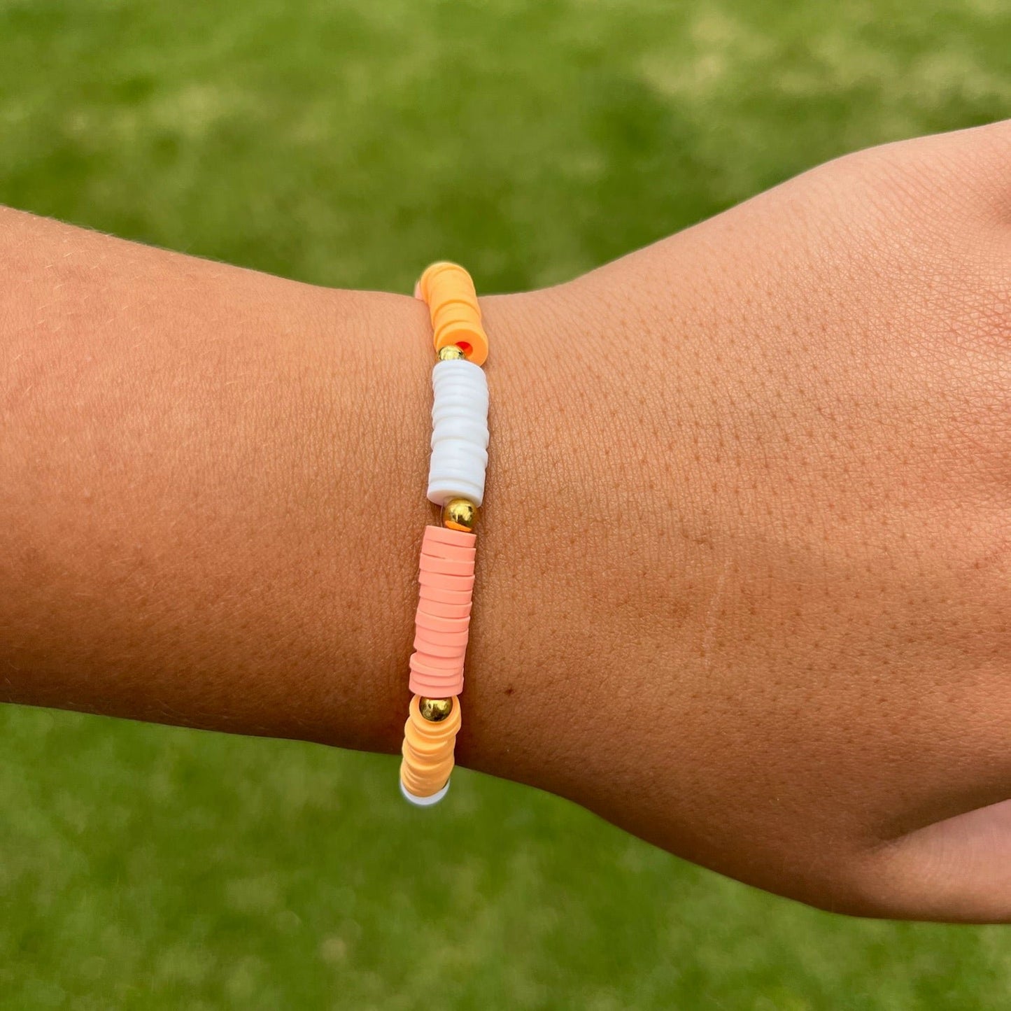 Peach Beaded Bracelet