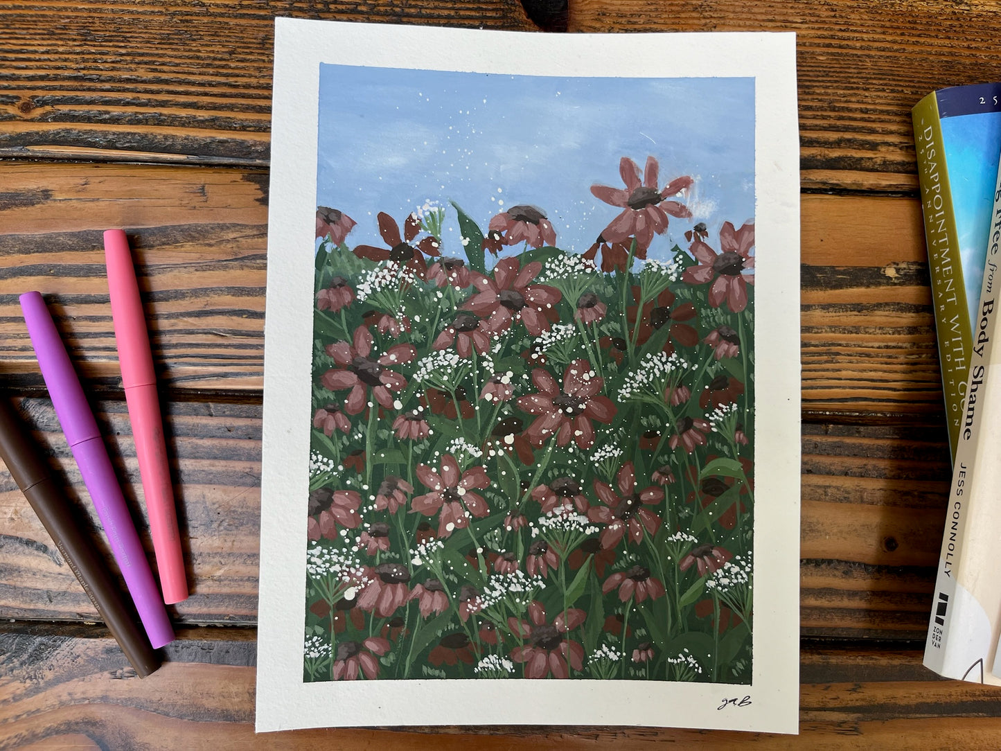 Mauve Flowers painting