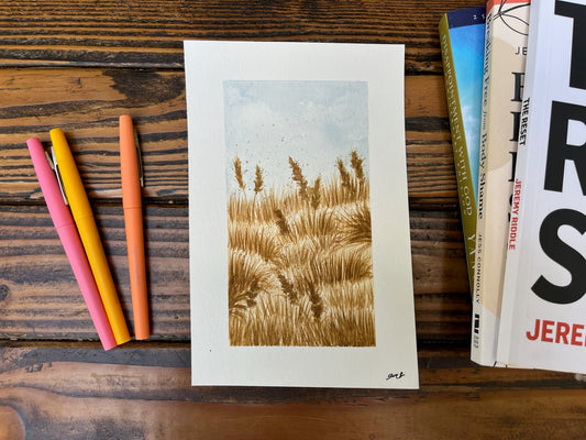 Wheat field painting