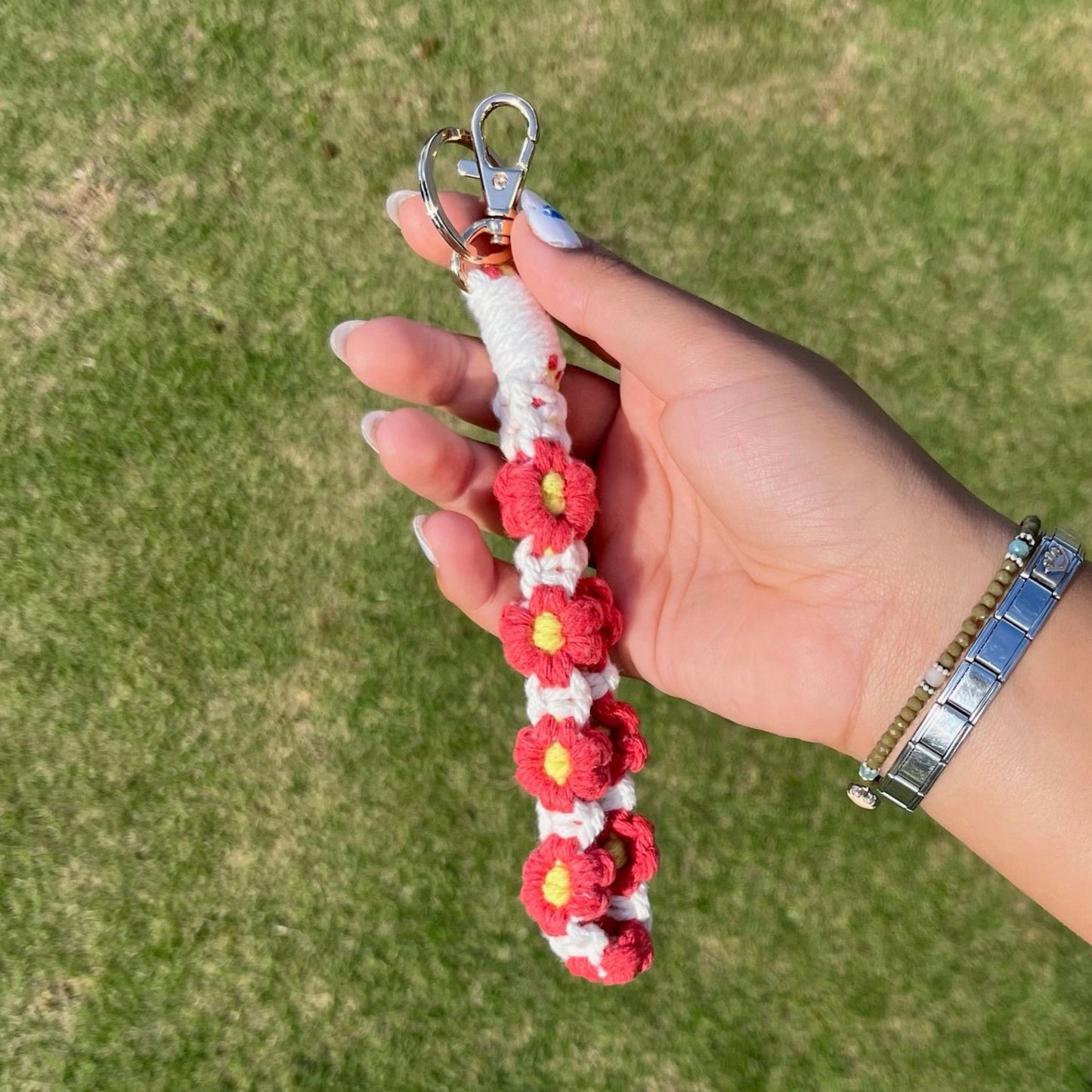 Flower Macrame Keychain