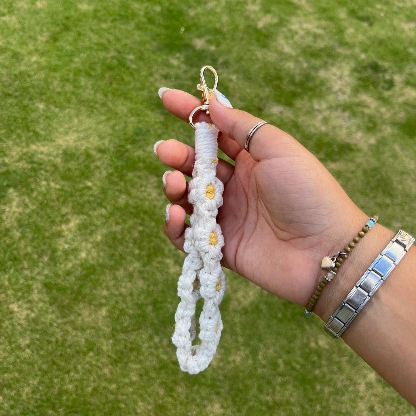 Flower Macrame Keychain