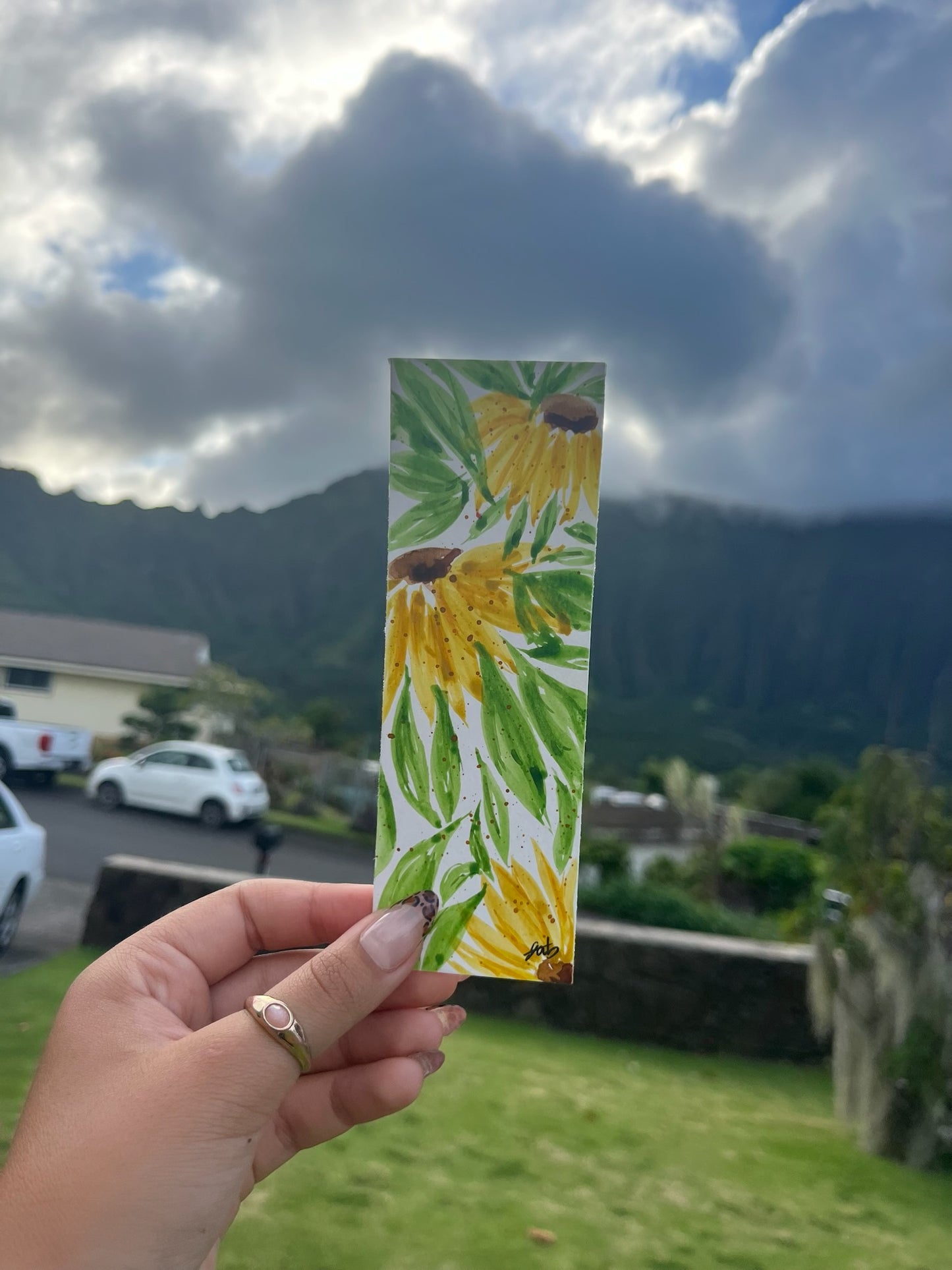 Flower bookmark