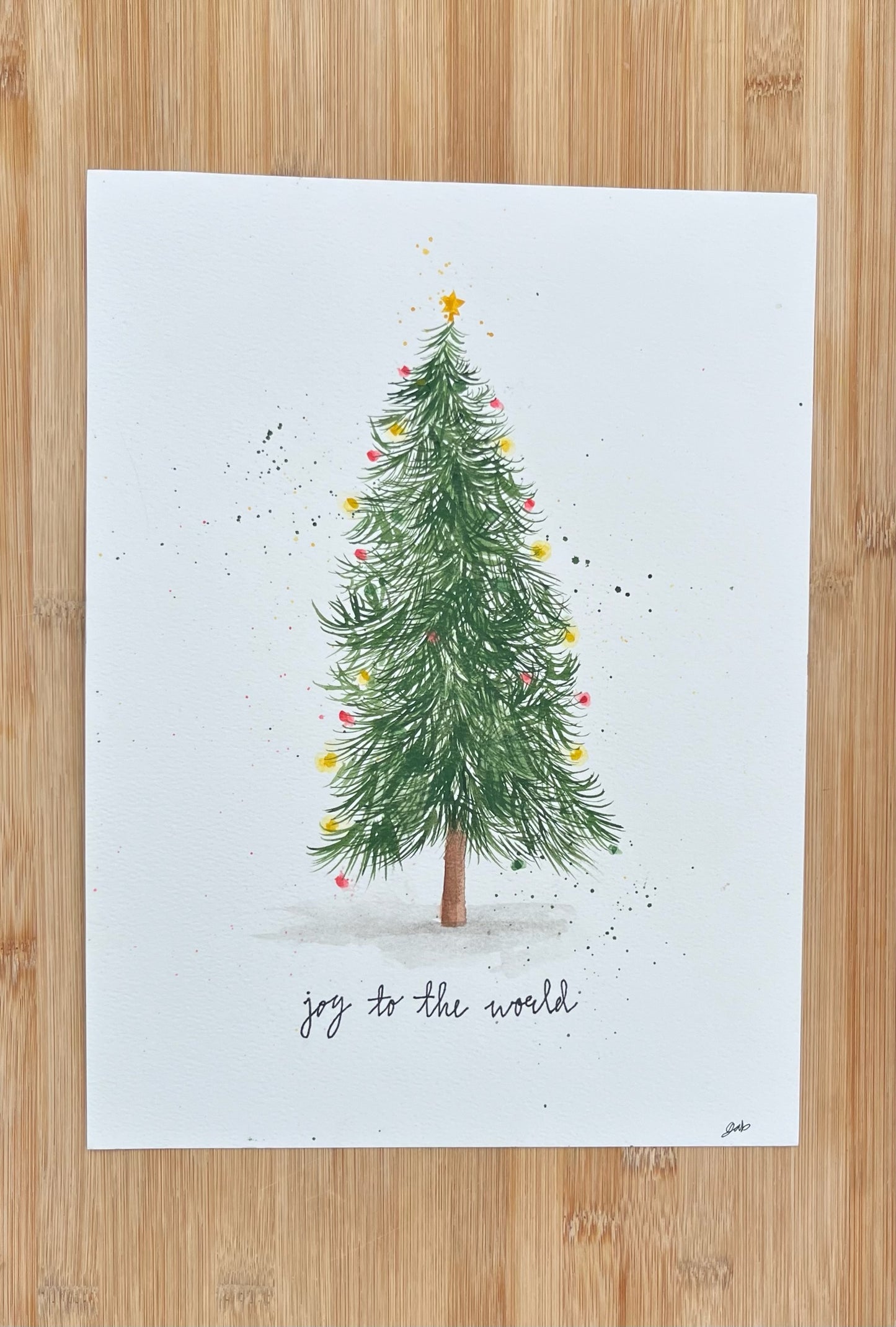 Joy to the World Christmas Tree Painting