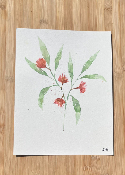 Red Floral Paining