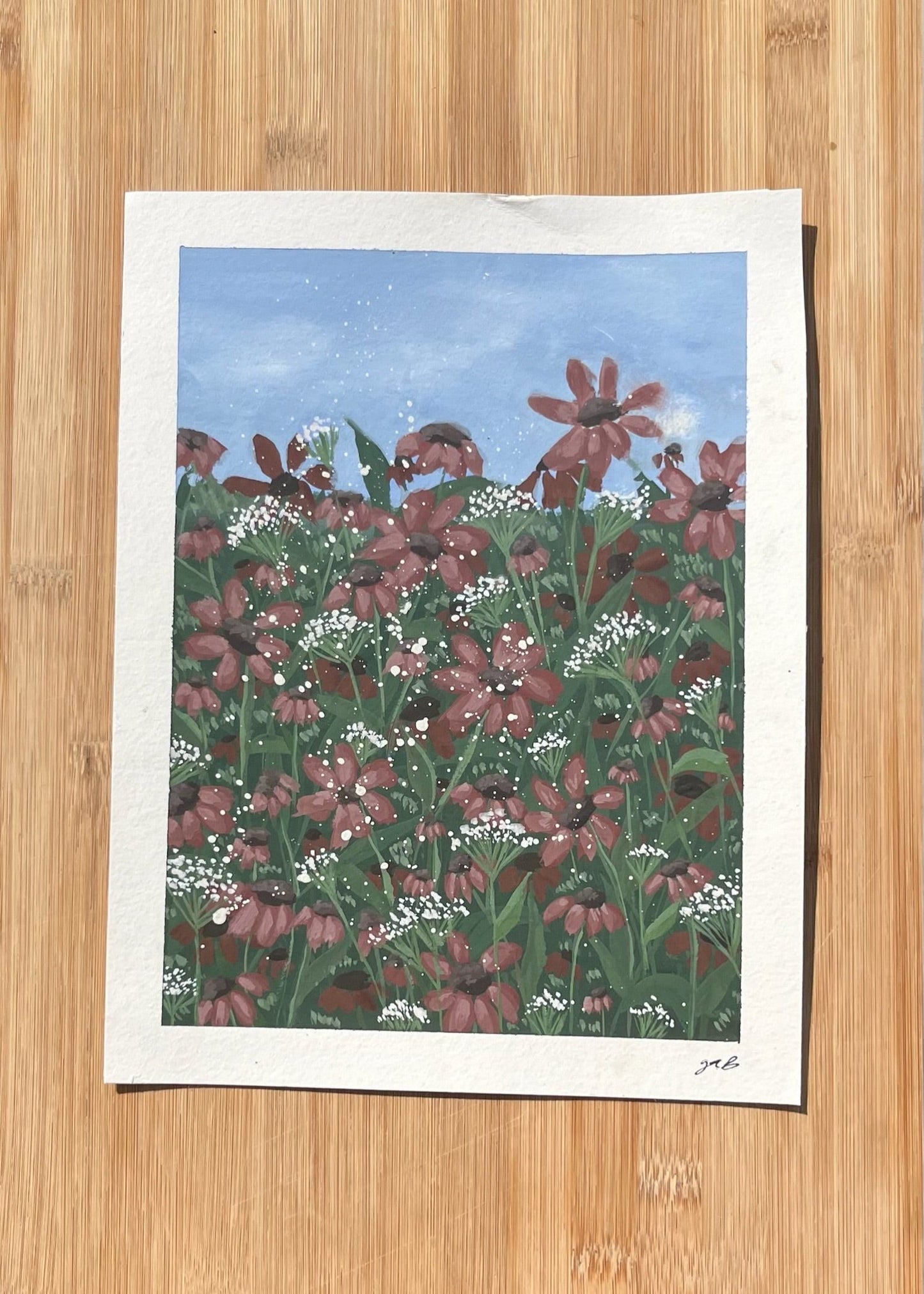 Mauve Flowers painting