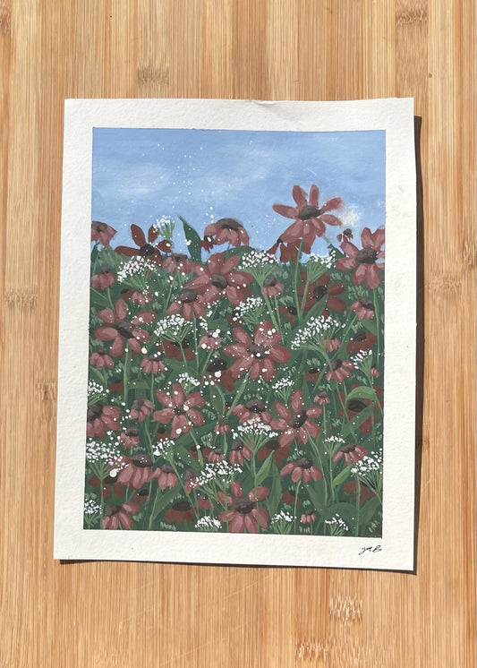 Mauve Flowers painting