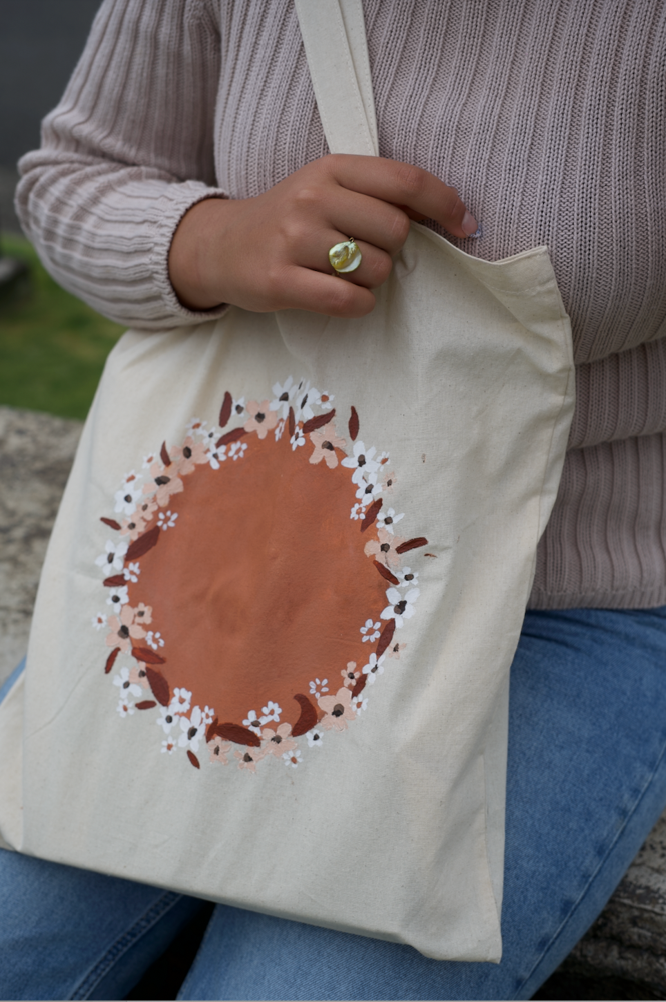 Floral Fall tote bag